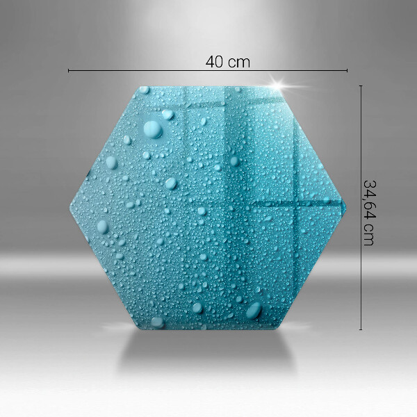 Chopping board glass Drops of water