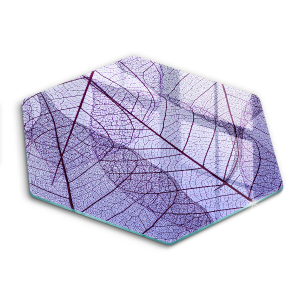 Chopping board glass Leaves with veins