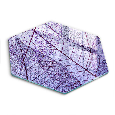 Chopping board glass Leaves with veins