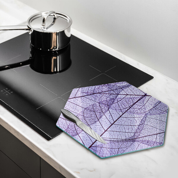 Chopping board glass Leaves with veins