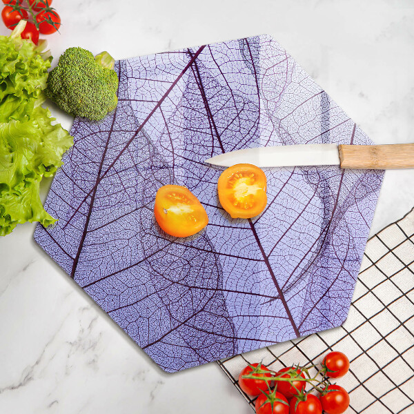 Chopping board glass Leaves with veins