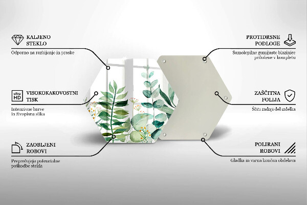 Chopping board glass Plant leaves illustration