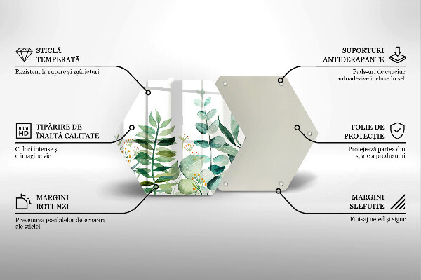 Chopping board glass Plant leaves illustration