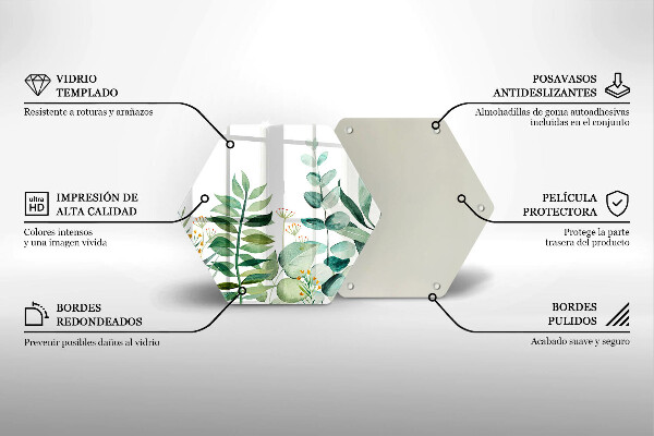 Chopping board glass Plant leaves illustration