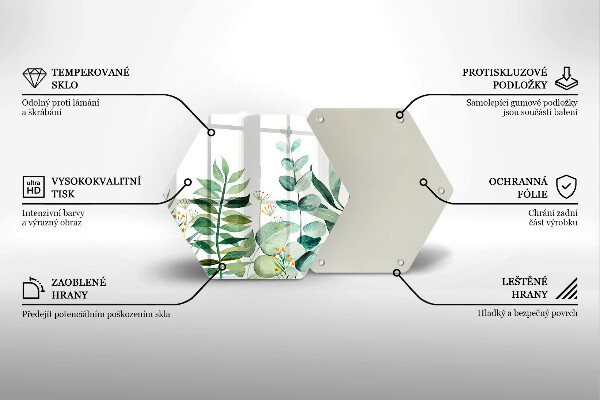 Chopping board glass Plant leaves illustration