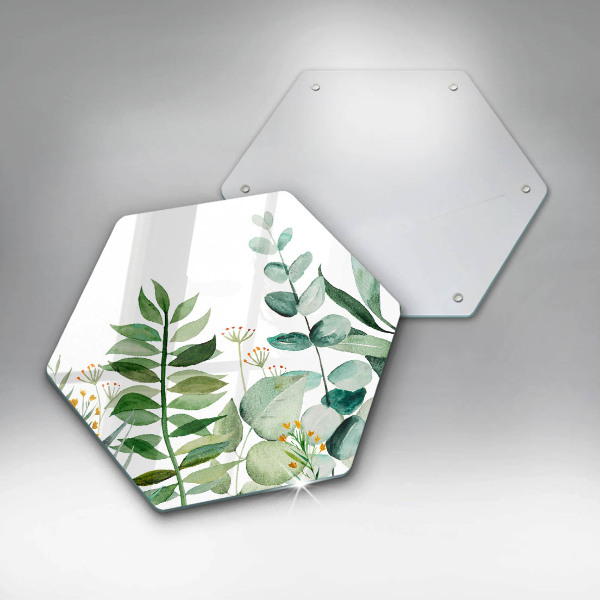 Chopping board glass Plant leaves illustration