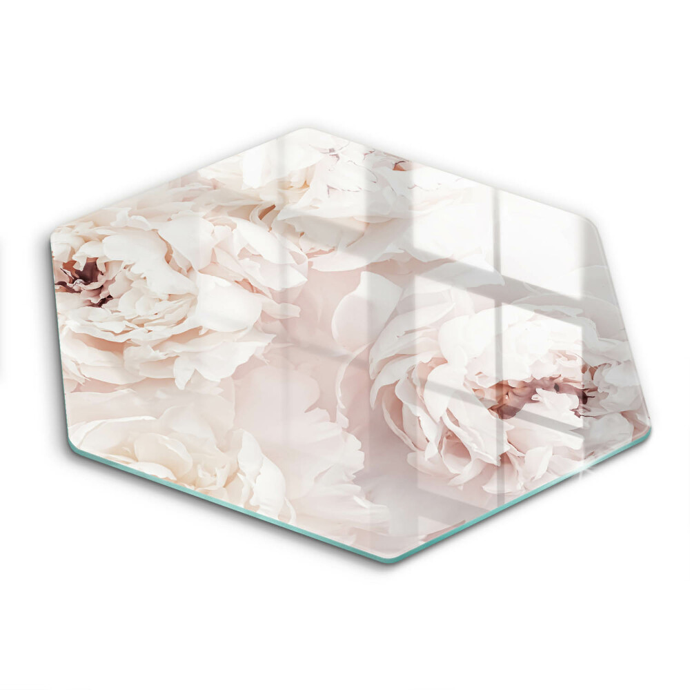 Chopping board glass Pastel peonies