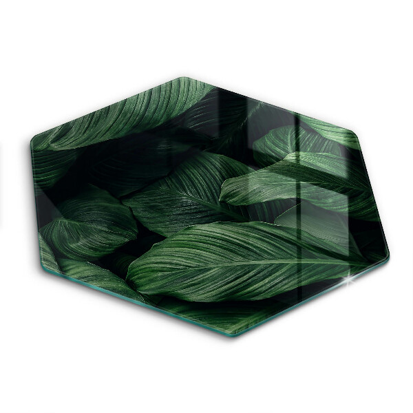 Chopping board glass Dark leaves