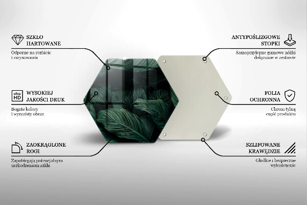 Chopping board glass Dark leaves