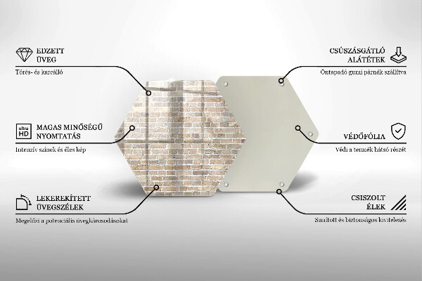 Chopping board glass Wall bright bricks