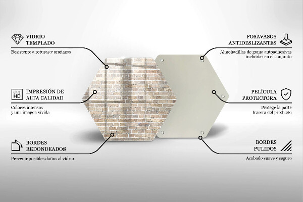 Chopping board glass Wall bright bricks