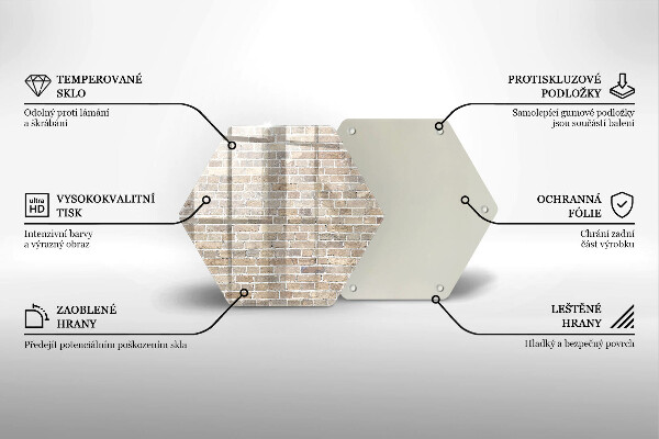 Chopping board glass Wall bright bricks