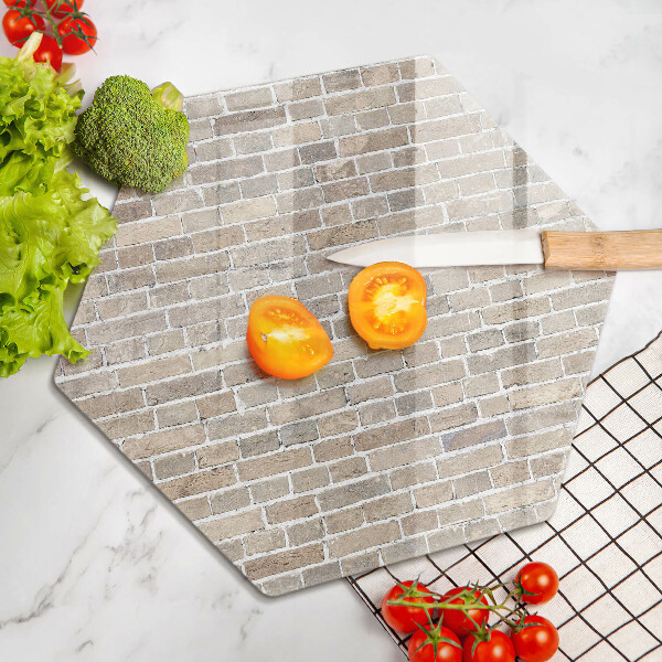 Chopping board glass Wall bright bricks