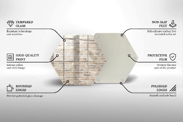 Chopping board glass Wall bright bricks