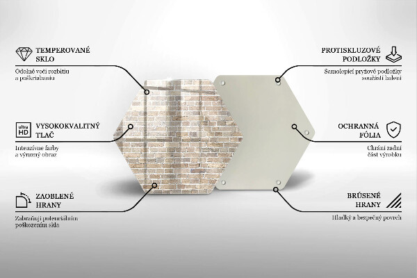 Chopping board glass Wall bright bricks