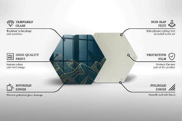 Chopping board glass Abstract mountains