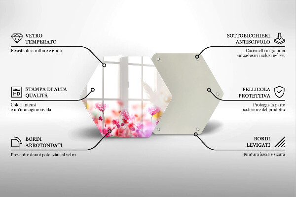 Chopping board glass Flower meadow