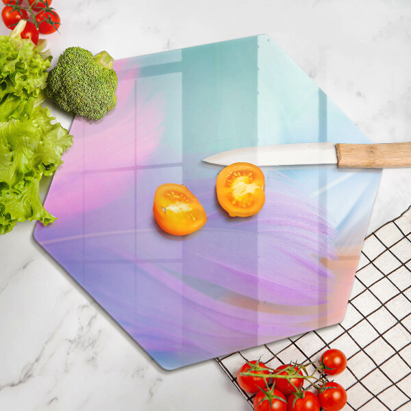 Chopping board glass Pastel feathers