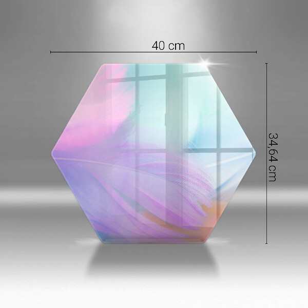 Chopping board glass Pastel feathers