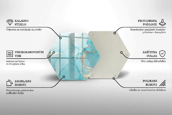 Chopping board glass Abstraction stone