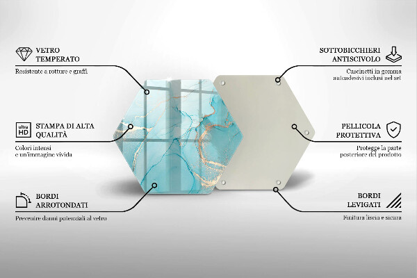 Chopping board glass Abstraction stone