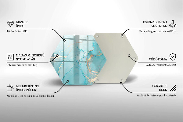 Chopping board glass Abstraction stone