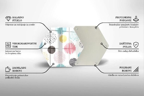 Chopping board glass Painted shapes