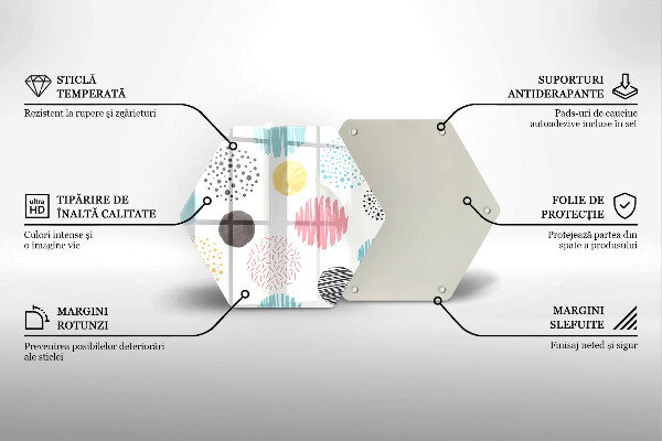 Chopping board glass Painted shapes