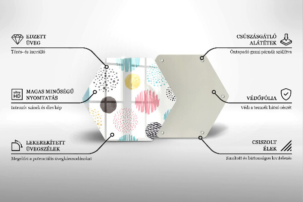 Chopping board glass Painted shapes