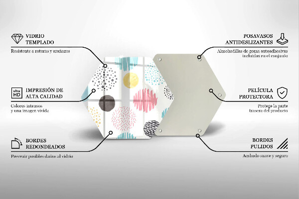 Chopping board glass Painted shapes