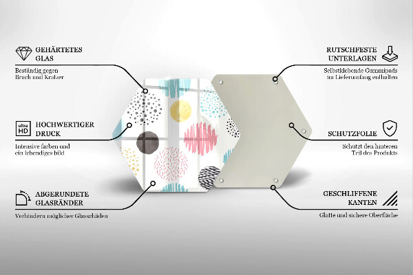 Chopping board glass Painted shapes