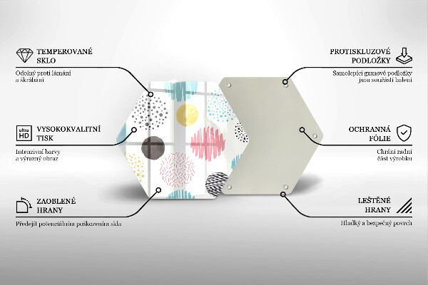 Chopping board glass Painted shapes