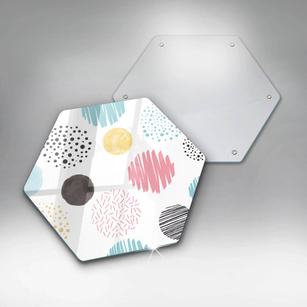 Chopping board glass Painted shapes