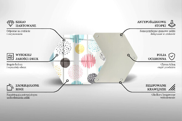 Chopping board glass Painted shapes