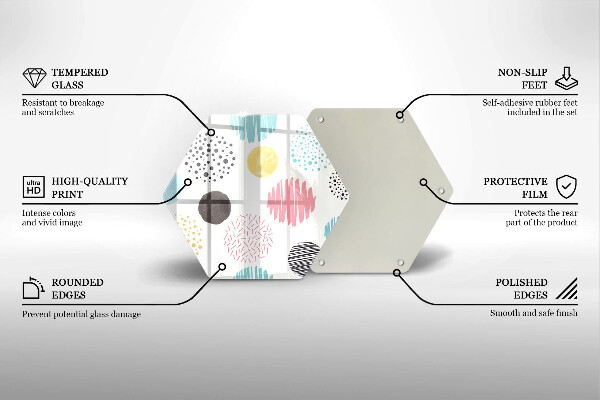 Chopping board glass Painted shapes