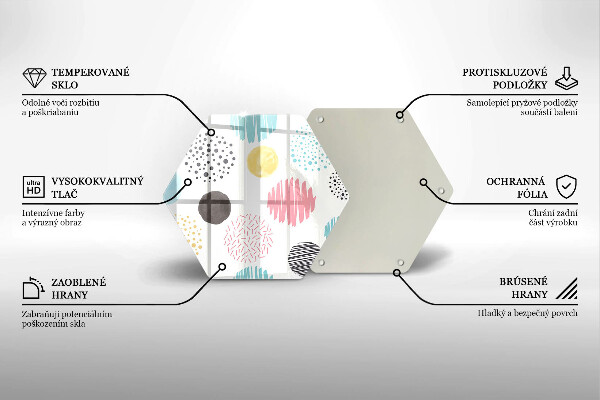 Chopping board glass Painted shapes