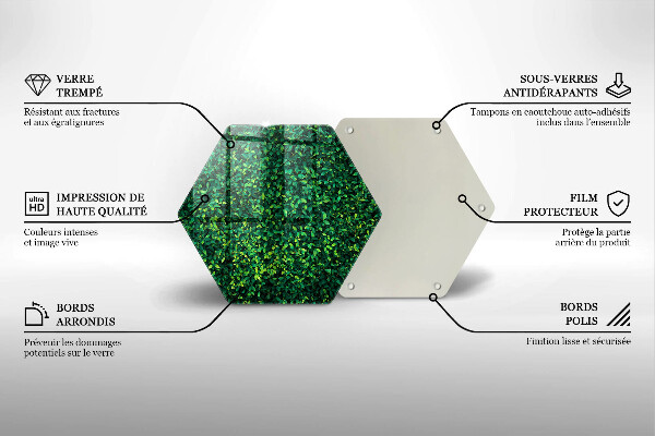 Chopping board glass Plant small leaves