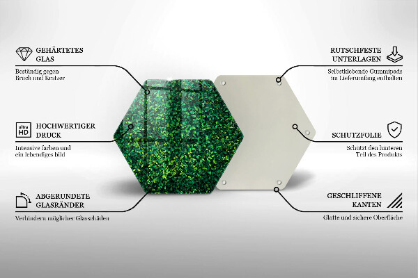 Chopping board glass Plant small leaves