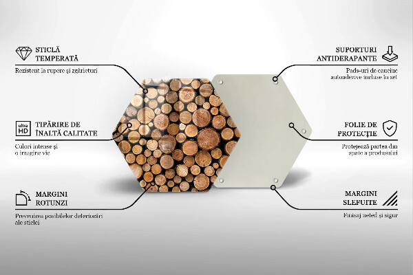 Chopping board glass Tree trunks