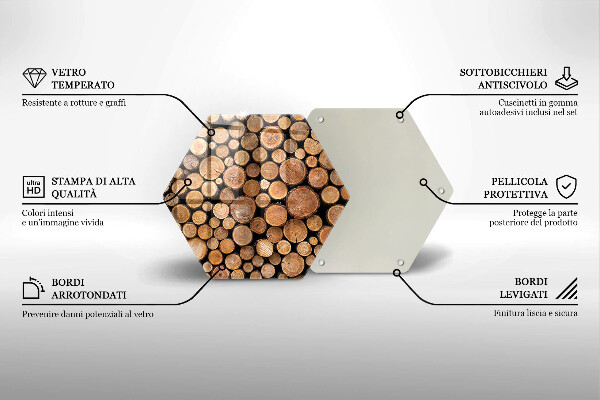 Chopping board glass Tree trunks