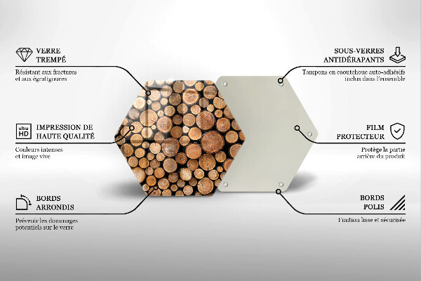 Chopping board glass Tree trunks