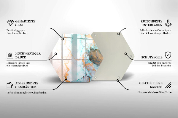 Chopping board glass Marble abstraction