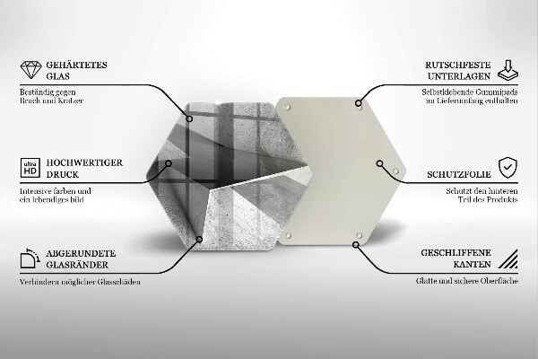 Chopping board glass Concrete abstraction