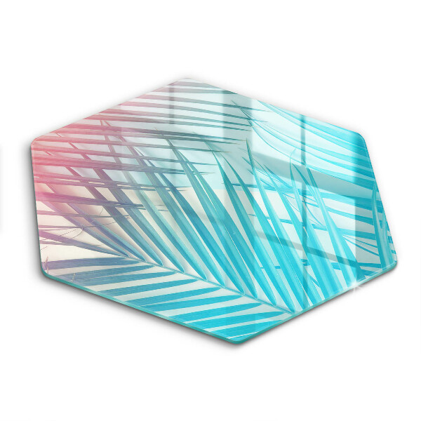 Chopping board glass Pastel leaves