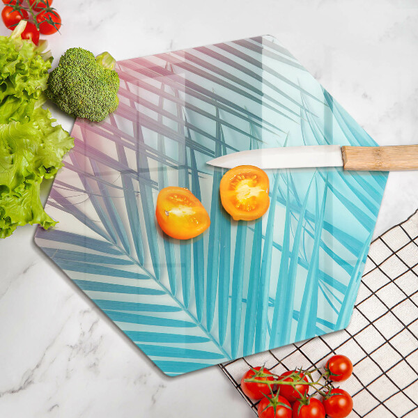 Chopping board glass Pastel leaves