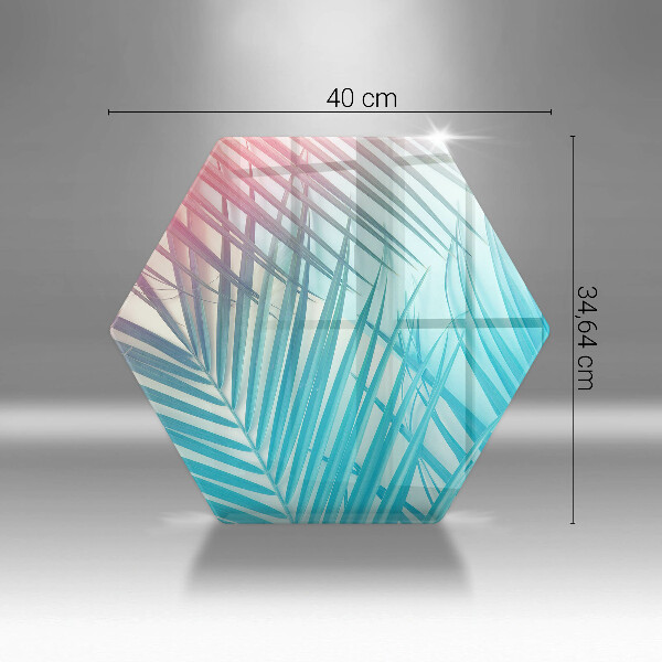 Chopping board glass Pastel leaves