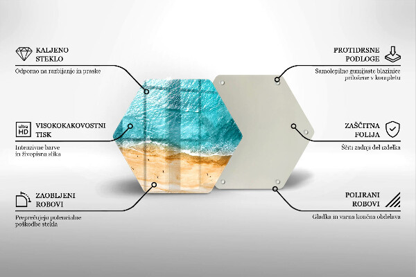 Chopping board glass Bank of the beach and the sea