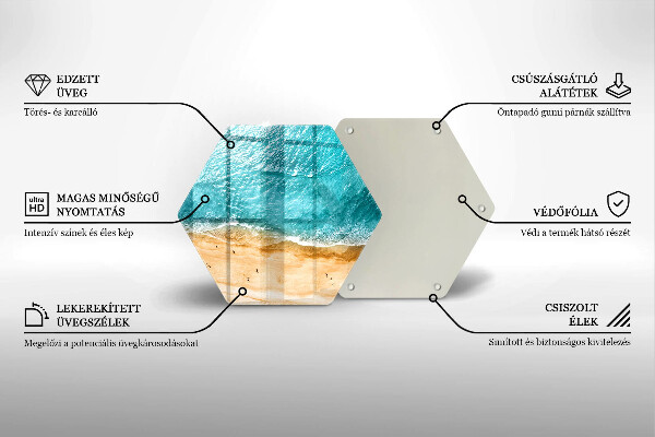 Chopping board glass Bank of the beach and the sea