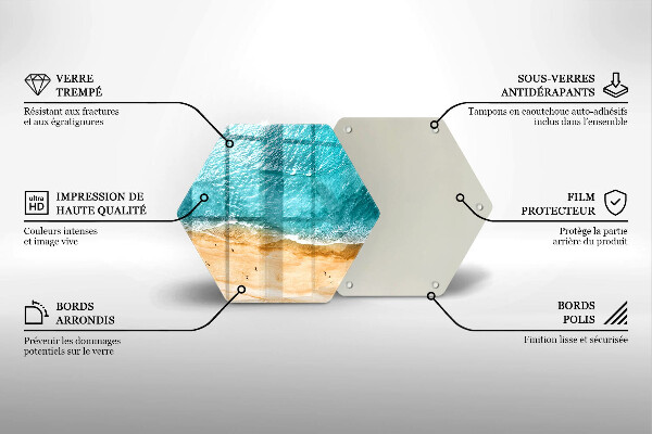 Chopping board glass Bank of the beach and the sea