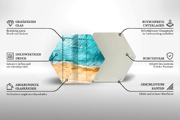 Chopping board glass Bank of the beach and the sea